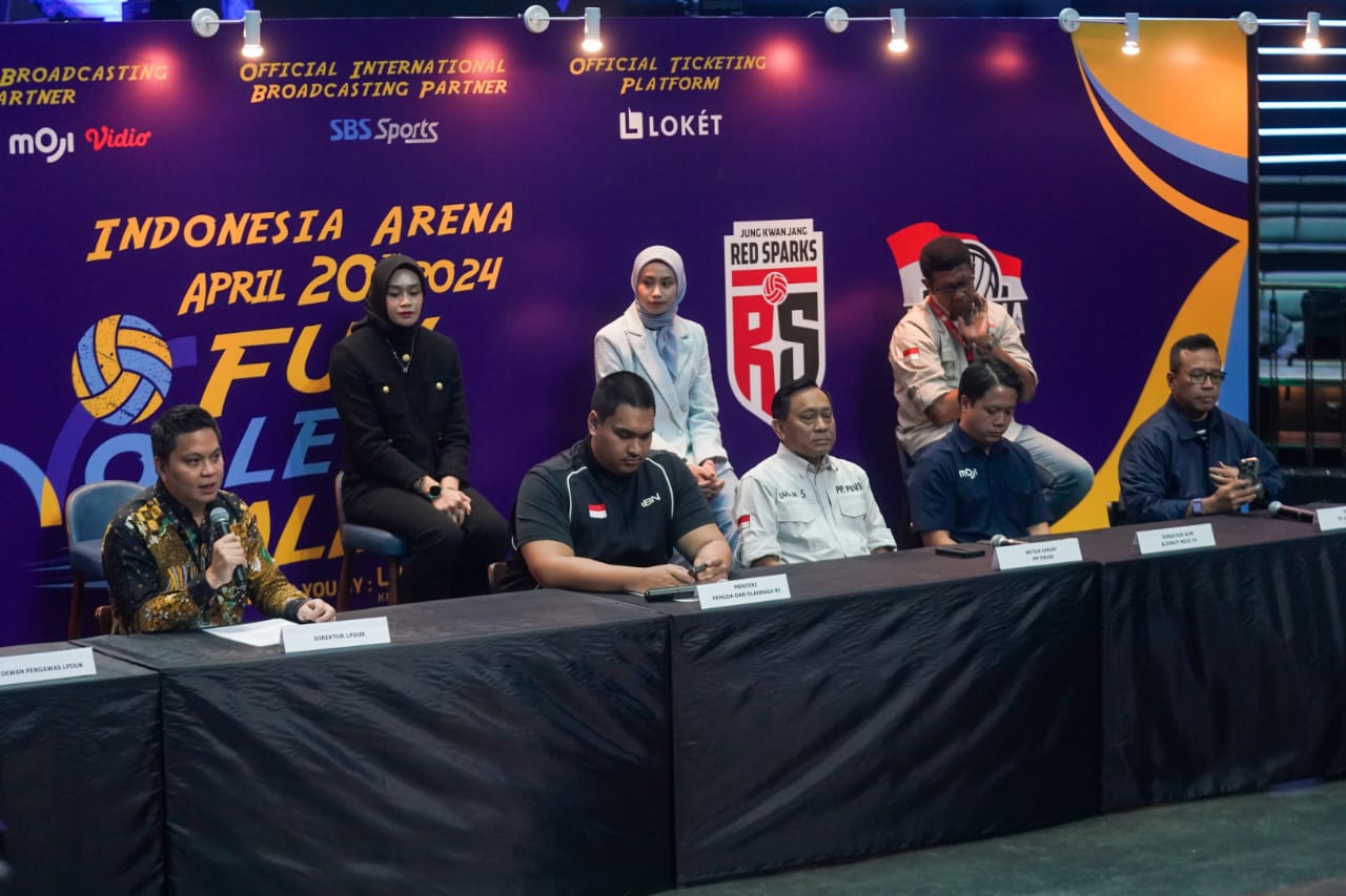 LPDUK Kemenpora RI Hadirkan Exhibition Fun Volley Ball Putri 2024 Antara Red Spark vs Tim All Star Indonesia.